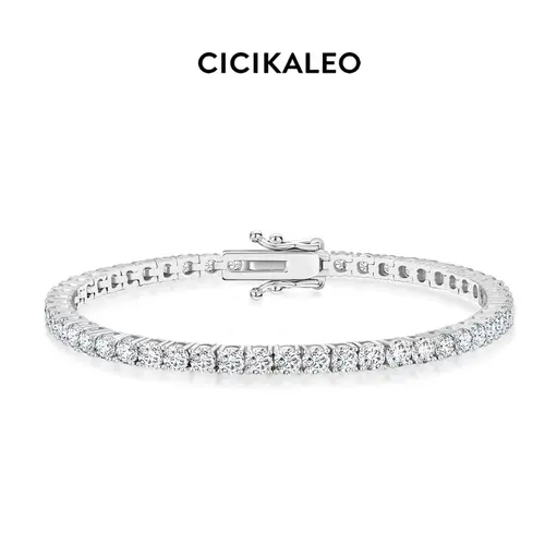 CICIKALEO 3MM Moissanite Tennis Bracelet for Women and Men 18K Gold Plated Lab-Created Gift for Her Him #Summervibes tiktokshopbacktoschool