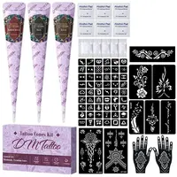 Hand-Painted Temporary Tattoo Paste Set, Plant-Based, Waterproof Body Paint & Body Makeup, Ephemeral Tattoos, Fake Tattoos