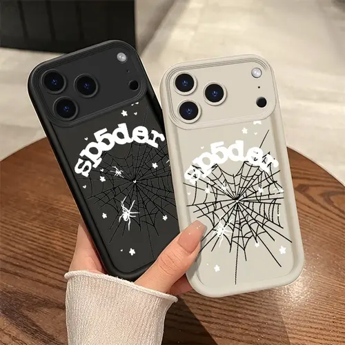 Edgy Dark Spider Web Smartphone Case for iPhone X,11,12,13,14,15,16,17 Pro Max/Plus/Air - Ultra-Thin TPU Mobile Phone Accessory, Heavy-Duty Shockproof Liquid Silicone Cover with Anti-Slip Texture Feels Firm & Camera Cutouts, Unique Gift for Men