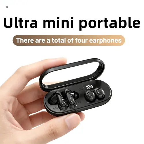 MSHUKCOE Mini Invisible Bluetooth Earbuds - True Wireless In-Ear Headphones with Built-in Mic, Intelligent Touch, ENC Sound Isolation, IPX5 Waterproof, Cable Management, for Sport, Back to School, PC/Mobile Use