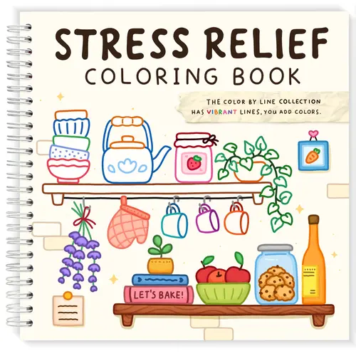 VIVI TINTA Color By Line Paperback Book - Office Art Supplies for Stress Relief, Relaxation, with Vibrant Outlines, Creative Illustrations, Drawing Support, Easier Coloring, Ideal Relaxing Gifts for Friends, Family, None