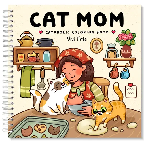 VIVI TINTA Adorable Coloring Book - Mischief-Themed Office Art Supply for Cat Moms with Sunbathing Feline Designs for Relaxation, Coloring Books