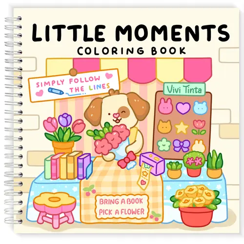 VIVI TINTA Line-By-Line Color Adult Coloring Book - Office Art Supplies with Vibrant Outlines, Adorable Scenes, Relax Functionality, Holiday Gift for Teens, Gifts Adults for Calm Days, Relaxation, Friends