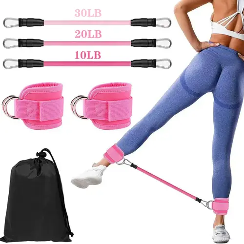 Ankle Resistance Bands, Multi-Color with Protective Sleeve, Perfect for Home Glute Workouts, Yoga, Pilates, Kickback Hip Fitness Training, Suitable for Men and Women, Adjustable summerwins