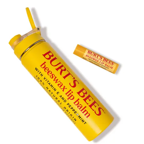 Burt's Bees Stainless Steel Thermal Water Bottle with FREE Beeswax Lip Balm | 24 oz Insulated Reusable Bottle