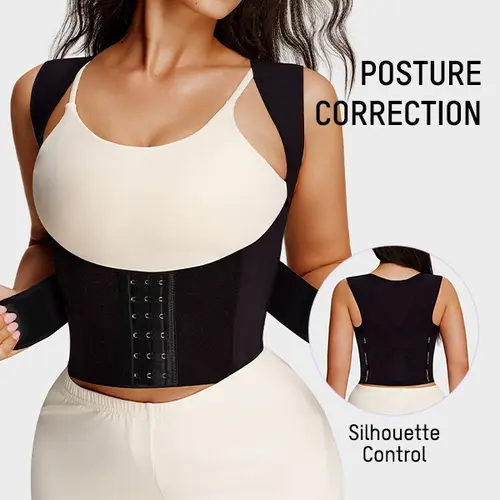 SHECURVE Adjustable Posture Corrector Shaping Vest for Women Tummy Control Back Support Straightener Upper Back Relief Daily Wear Comfort #SummerVibes