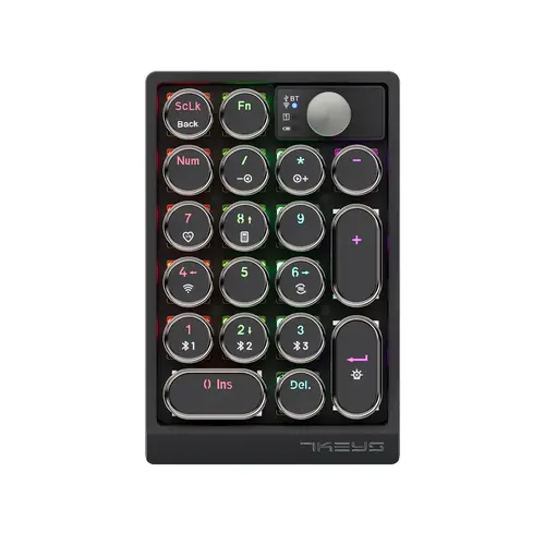 7KEYS Wireless Numeric Keypad with Mechanical Switches, Retro Typewriter-Style 19-Key Portable Numpad, Office Accessories Desk Gadget for Laptops, Desktops, PCs, Macs, Accountants & Desk Setup Enthusiasts,back to school,back to school haul