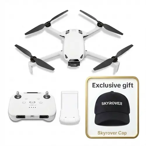 Skyrover S1 Mini Lightweight WiFi RC Quadcopter with Camera - 4K/60fps Drones, 3-Axis Gimbal, 39000ft Transmission, 120-Min Flight Time, Under 249g, Quadcopter Design, Auto Track, Return to Home S1-3 for Outdoor Flying Fun