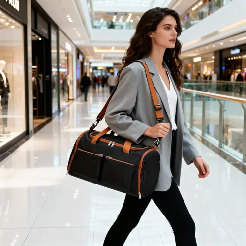 2-in-1 Handheld & Shoulder Duffel Traveling Bag, 44L Flight-Approved Carry-On with Trolley Sleeve, Laptop Compartment, Dry-Wet Separation, Waterproof Unisex Compact Durable Overnight Adventure Travel Bag for Gym, Compact Travel Bags, Carry Luggage, Lightw