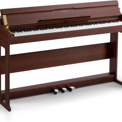 STRICH 88 Keys Digital Piano, Hammer-Action Fully Weighted Keyboard, Cover Designed Electric Piano Keyboard with Furniture Stand, Headphones, Three Pedal, Brown, SDP-400