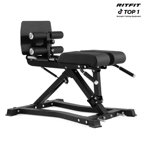 RITFIT BE01 Adjustable Back Extension Machine - 2x3 Steel Tube Core Strength Trainer, 116 lbs Steel Frame, Adjustable Settings, Wide Base, Transport Wheels, Built-in Band Pegs, High-Density Handles, At Home Gym Exercise Equipment for All Skill Levels, At,