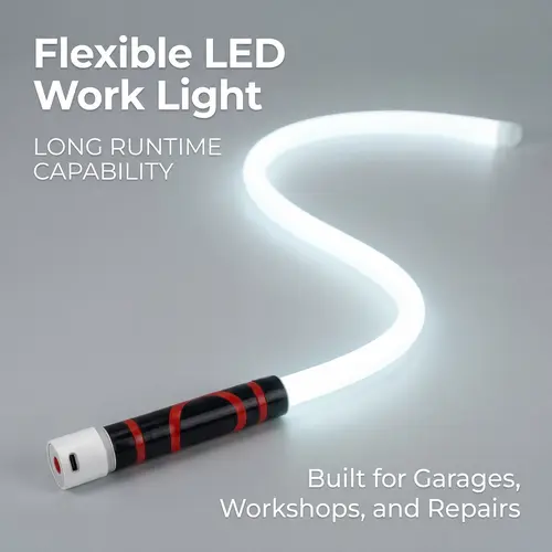 Bendable LED Flashlight Stick – 29" Flexible Rechargeable LED Work Light, High Lumen Hands-Free Inspection Light for Car Repair, Under Hood, Garage, Mechanic, DIY, Camping & Emergency Roadside, Summervibes