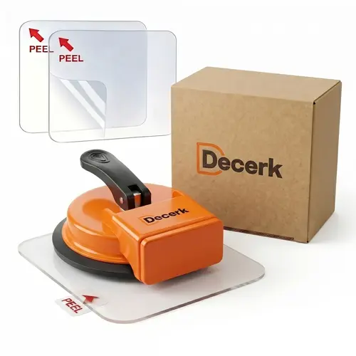 Decerk Floor Gap Fixer Tool Kit - Home Repair & Flooring Tools with Sticky Pads, Suction Cup for Laminate & Vinyl Fix, Hardwood LVP Plank Gap Closer, Padded Striking Surface, Mallet Tap Closes