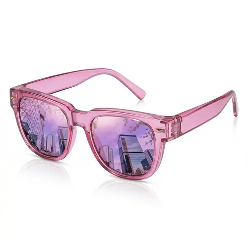 LVIOE Women's Polarized Fit-Over Sunglasses - Trendy Mirrored Over Prescription Eyewear with UV400 Protection