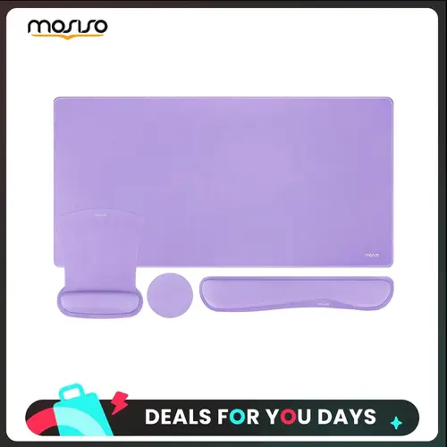 MOSISO Minimalist Geometric Keyboard Mouse Pad Set - Gaming Accessories, Desk Accessory, Mouse Pads with 17.52x3.15in Memory Foam Wrist Rests, 3.9in Coaster, Breathable, Pain Relief, Non-Slip, Anti-Scratch for Home Office, Office Accessories, Pc Gaming Se