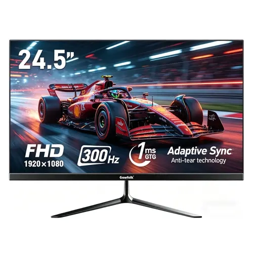 24.5 Inch 300/200Hz Gaming Monitor, FHD 1080P 1ms, Flicker-Free & Blue Light Filter, Adaptive Sync, 98% sRGB, 178° View, Frameless, HDMI/DP, 75x75mm VESA Mount, Black, for Long Gaming Sessions & Daily Use,back to school,back to school haul