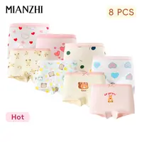 MIANZHI Girly Designs 8-Pack Tagless Soft Cotton Girls' Underwear Sets - Inner Wear Underwear Undergarments with Elastic Spandex, Breathable All-Season Briefs for Ages 2-10 Youth, Kid, Comfy Underwear