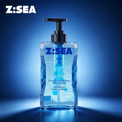 Z:SEA Men's Body Wash & Soap, 72-Hour Long-Lasting Cologne Fragrance, Deep Cleansing with Oil Control, Gentle Daily Youth-Focused Care for Gym & Work, 11.84 fl oz