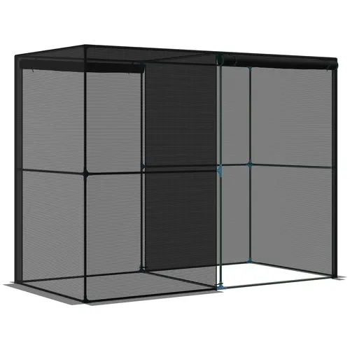 Outsunny 8'x4'x6' Crop Cage Plant Protector, Outdoor Raised Bed Animal Guard with Zippered Doors, Garden Accessory