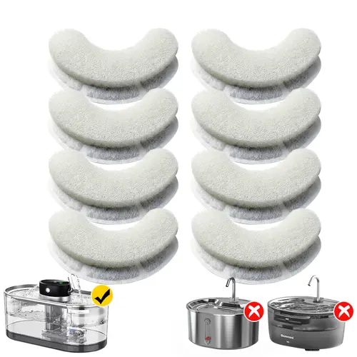 Geoorood Replacement Filter Cartridges for Cordless Pet Fountain - 4 or 8 Pack Supply, Not Universal for Non-Wireless Models, Cordless Fountain Fit, 4-Pack