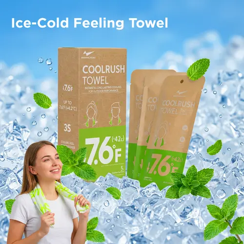 CoolRush Towel, Instant Cold Neck Wrap for Hot Weather, Cooling Body Wipe, Chilly Rag For Sports, Yoga, Workout, Gym, Running, Travel, Beach, Camping, Hiking & Outdoor Activities, 27 x 9 inches