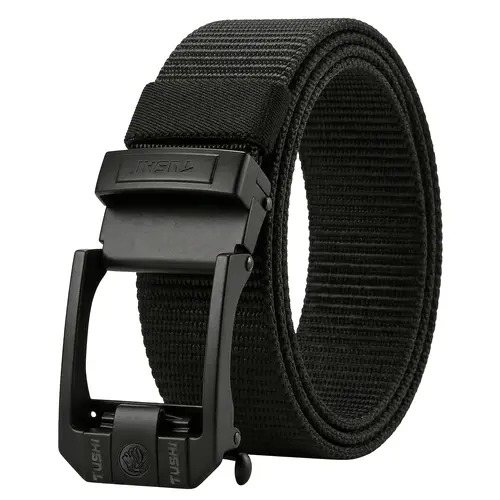 Men's Minimalist Nylon Auto Buckle Belt - Heavy-Duty Webbing Tactical Quick-Release, Adjustable Band Men's Belts, Travel-Friendly, Durable, Outdoor Casual, Modern Vintage, Elegant Comfort, Father's Day Fashion Accessory