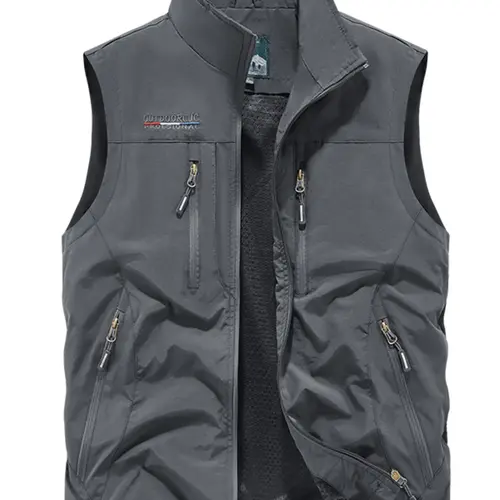 Men's Multi-Pocket Adventure Vest Gilet Waistcoats, Ideal for Work, Fishing, Hunting, Hiking, Outdoor Workwear, Travel Use, Versatile Pockets