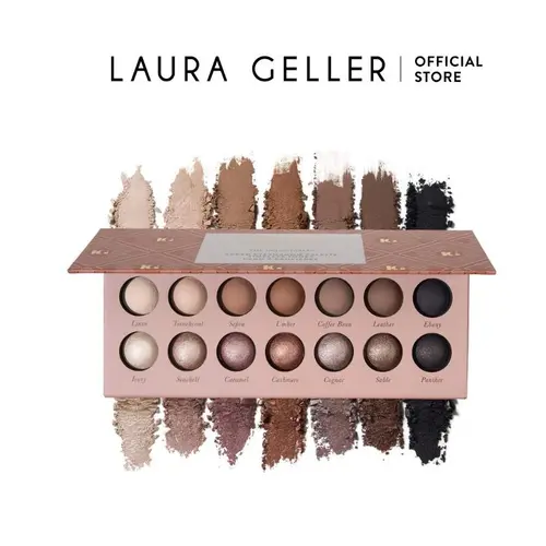 Laura Geller Delectables 14 Multi-Finish Baked Eyeshadows Timeless Tones Matte & Shimmer Cream-to-Powder Formula Long-Lasting Makeup