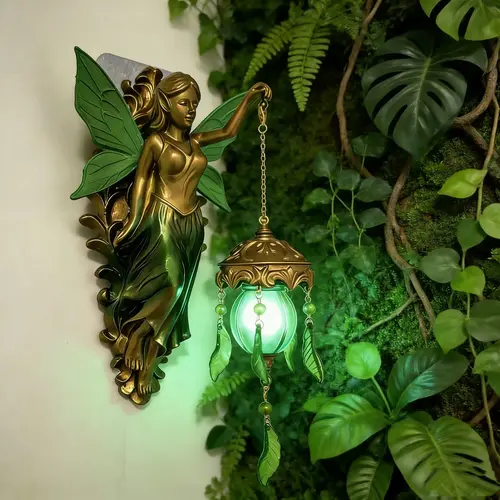 Elf Wing Wall Lamp Battery Powered Vintage Style Resin Hanging Decor, Bedroom Living Room Home Garden Decoration Scene Atmosphere Lights