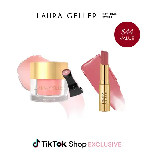 Laura Geller The Perfect Pout Duo Hydrating Lip Mask & Jelly Balm Kit for Dry Lips with Squalane & Vitamin E for Smooth Color & Hydration - Moisture