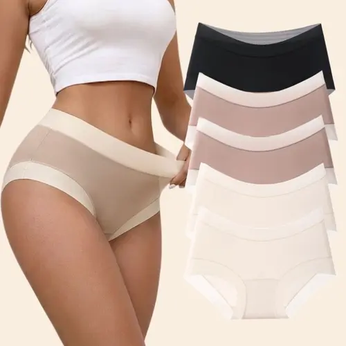 DAVID ARCHY Women's Summer Cooling Panties 5-Pack - Silky Soft, Smooth, Breathable, Quick-Dry, Lightweight Fabric Underwear for Gym & Everyday Wear Womenswear