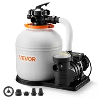 【SummerFinds】VEVOR 16 in Sand Filter Pump for Above Ground Pool, 0.75 HP 4400 GPH, Swimming Pool Sand Filter Pump with Pre-Assembled Core & Leak-Resistant Design, 6-Way Valve, High-Efficiency Filtration for Pools