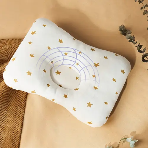 Baby Anti-Flat Head Shaping Pillow, Breathable Cotton Newborn Pillow, Unisex Infant Pillows, Nursery, Bed Accessories, Size S:l 22x18cm/28x20cm
