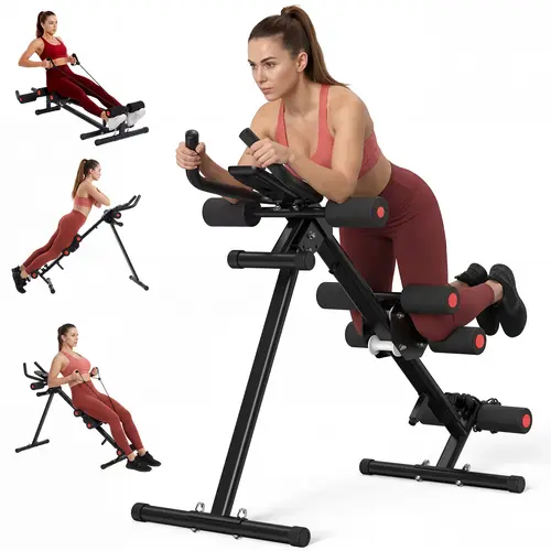 Relife Sports 5-in-1 Foldable Multi-functional Rowing Machine Ab Machine - 440LBS Capacity, LCD Screen, Adjustable Cardio Equipment for Home Gym Full Body Training, Space-Saving