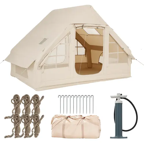 Aoxun Inflatable Camping Tent - Tents for Camping, 4-8 Person Family Size, Instant Setup, Waterproof, Windproof, UV-Protected, Lightweight Portable Outdoor Shelter for Beach, Festivals