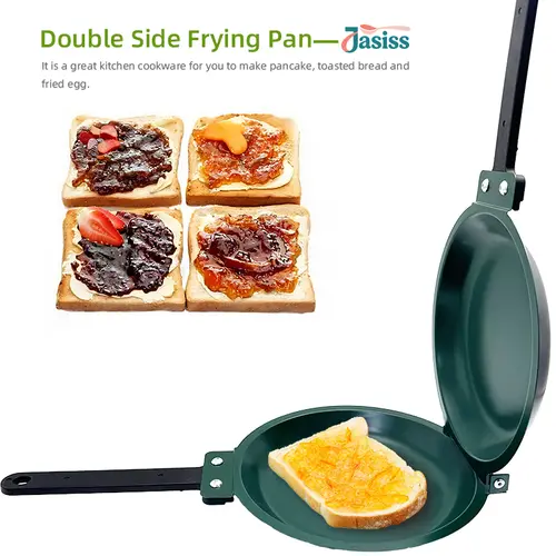 Double-Sided Non-Stick Frying Pan Skillet - Non-Stick Inner Layer Round Cookware, Kitchen Supplies Pans & Woks, Easy Omelet/Pancake Making, Great for Camping Meals, Ideal Christmas & New Year Gift, Non Stick Cookingware