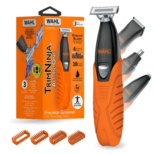 Wahl Trim Ninja All in One Hybrid Electric Razor and Beard Trimmer for Men – All Body Electric Shaver, Hair Trimmer, Precision Detail Trimmer, Ear & Nose Hair Trimmer for Men – Model 3030115 Kit Cordless
