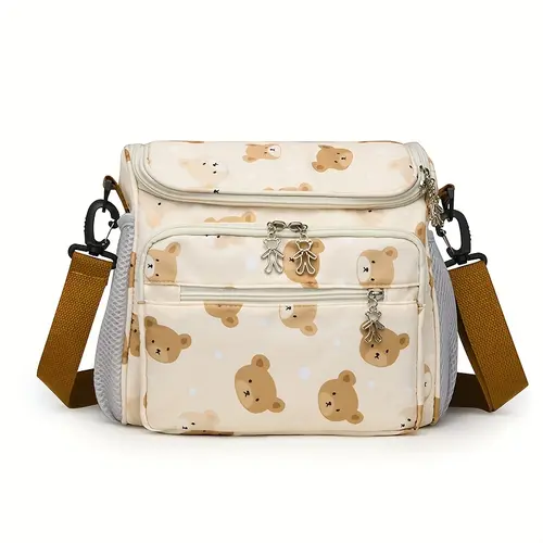 Women's Single-Shoulder Crossbody Multifunctional Diaper Bag - Casual Parent Bag with Multiple Pockets, Large Capacity for Milk Bottles, Diapers, Travel Use (Shoulder Strap for Crossbody Hands-Free Convenience)