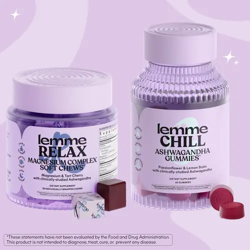 Kick Back Stack - Lemme Relax Soft Chews & Lemme Chill Gummies, Relaxation Soft Chews + De-Stress Gummies with Clinically-Studied Ashwagandha