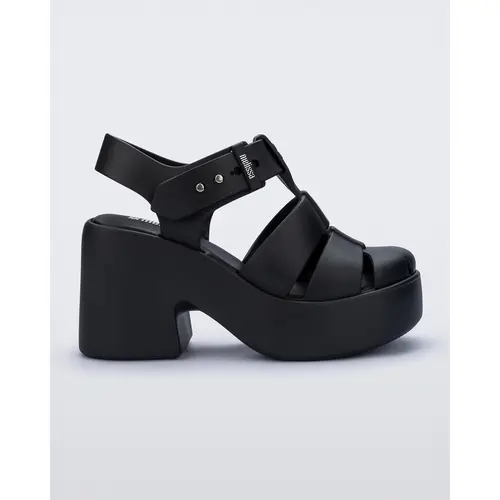 Melissa Lulu Women's Platform Walking Sandals - Thick-Soled Trendy Casual Fashion Sandals with Monogram Detail, Metal Pin Closure, Extra Soft, Lightweight, Feminine Look Flexible Footwear Casual Comfy Sandals Buckle Platform