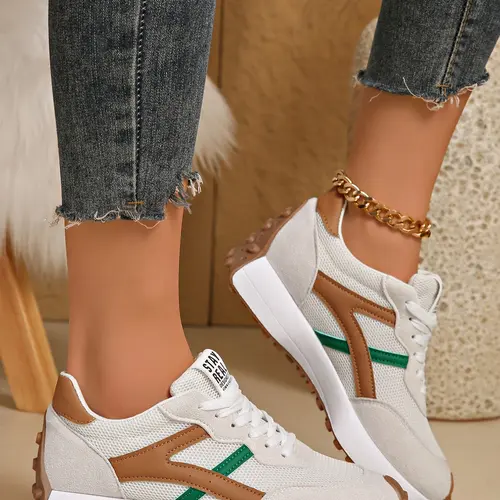 Women's Fashion Sneakers with Thick Sole, Fashionable Casual Sneakers, Stylish Sneaker, Comfort Walking Shoes, Breathable Textile Upper, Daily Wear for All Seasons, Thick Soled Sneakers, Rubber Soled Sneaker