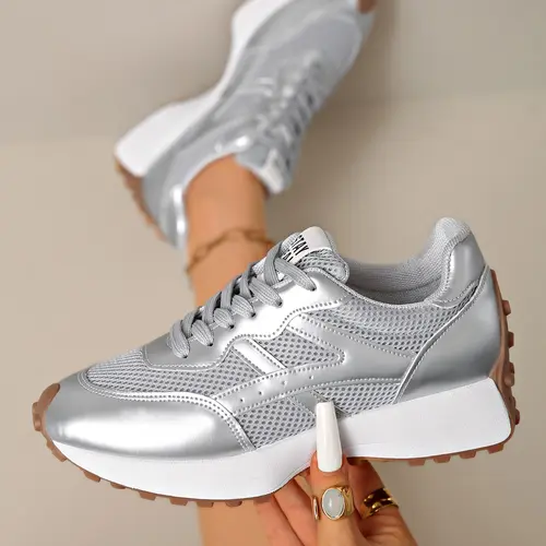 Women's Fashion Sneakers Thick Sole Design, Casual Comfort Walking Shoes, Daily Wear Textile Upper, All Seasons, Trendy Walking Sneakers, Thick Soled Sneakers, Footwear Sneakers