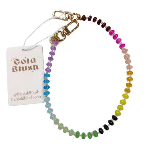 Gold Blush® Rainbow Beaded Bag Chain- Colorful Purse Charm Strap (14" or 18")