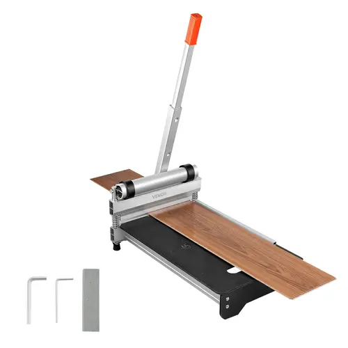 VEVOR 13-in Vinyl Floor Cutter Tool, 12mm Thick Laminate Cutter with Adjustable Angle (15/30/45) Settings, Flexible Wheels, Telescoping Handle, Inside Corner Guide, Inches/mm Measurements for Engineered Hardwood, LVT, VCT, SPC, LVP, WPC#BacktoSchool,Tools