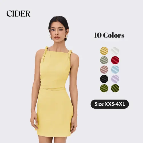 Cider Boat Neck Twist Ruched Mini Dress SummerFinds