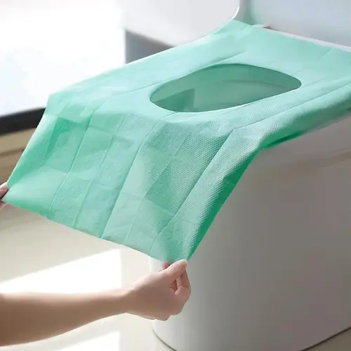 Disposable Toilet Seat Covers - Travel-Size Individually Wrapped Unisex Rubber Protectors with 100% Water-Soluble Materials, Waterproof Toilet Lid Cover for Public Restrooms & Home Bathroom Supplies