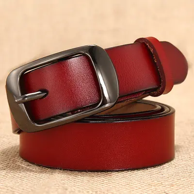 Women’s High Quality Buckle Genuine Cowhide Leather Adjustable Belt, Classic Metal Buckle Closure, Stylish Versatile Belt for Daily Wear, Leather Adjustable Belts outdoorfun