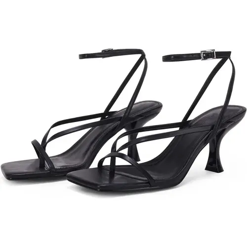 Coutgo Women's Elegant Lace-Up Heels, Strappy Square Toe Block Heel Dress Shoes for Party and Special Occasions, Elegant Sandals, Party Footwear, Women's Sandals, Shoes For Women