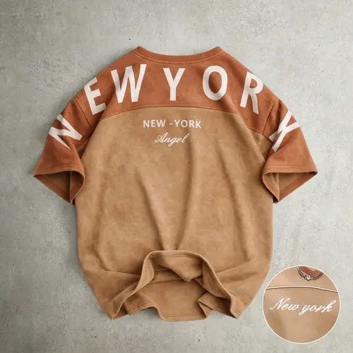 Men’s Fashion Casual Short-Sleeve T-Shirt Top, Skin-Friendly Breathable Suede-Like Fabric, Lettered Print Design, Loose Fit, Vintage Street Style, Suitable for Commuting, Casual Sports Wear, A Must-Have for Summer Outings