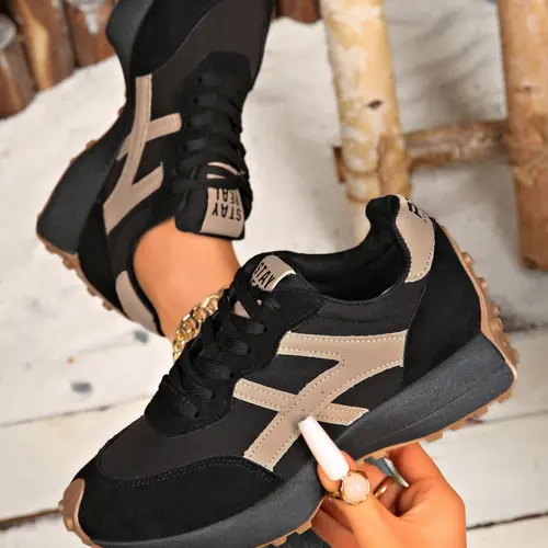 Women's Sporty Arisan Shoes Spring & Fall Elegant Fashion Casual Round Toe Low Top Lace-Up Thick Sole Breathable Outdoor Running Sneakers